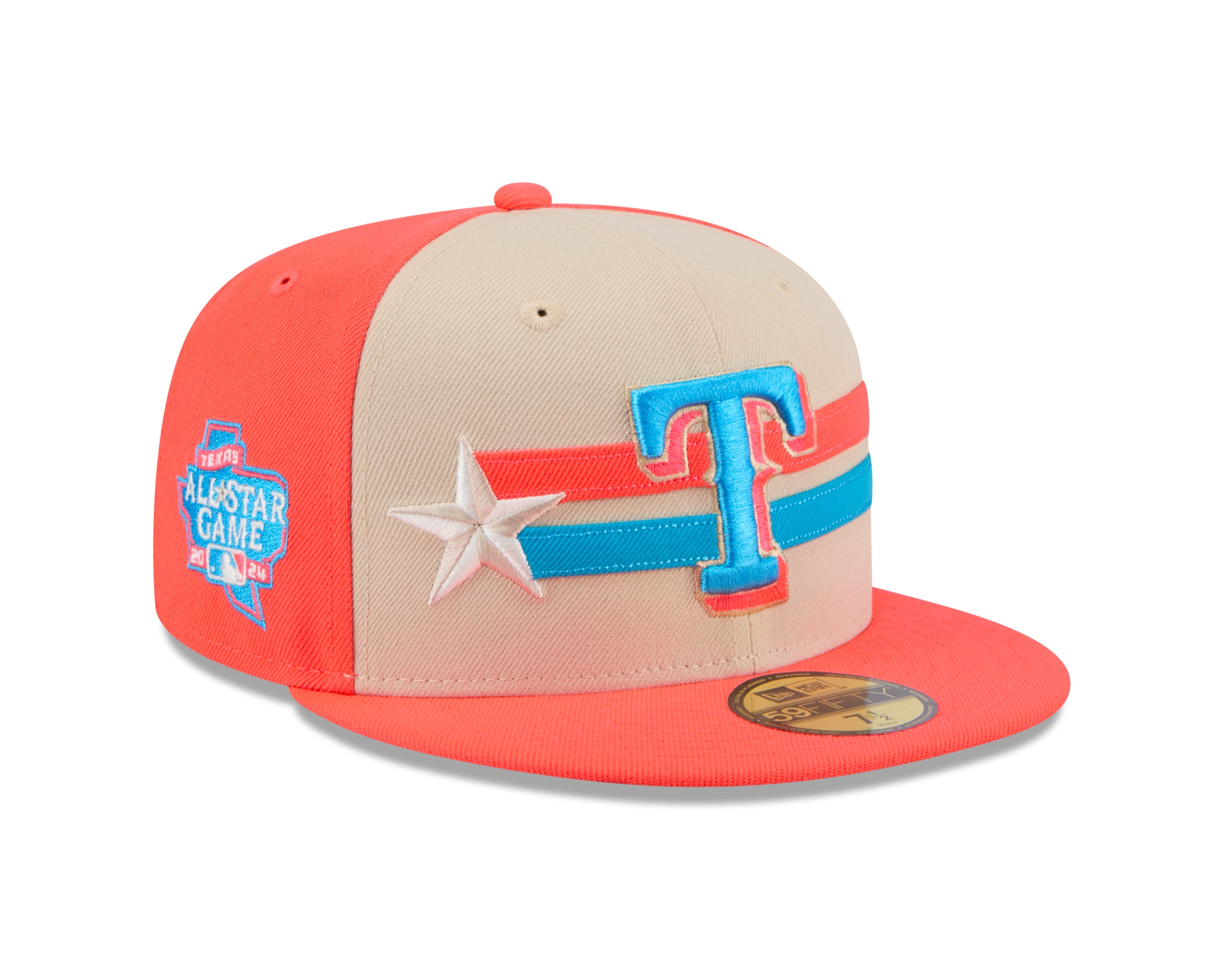 Casquette ajustée MLB New Era 59Fifty 2024 All Star Game pour homme, orange/beige, des Texas Rangers