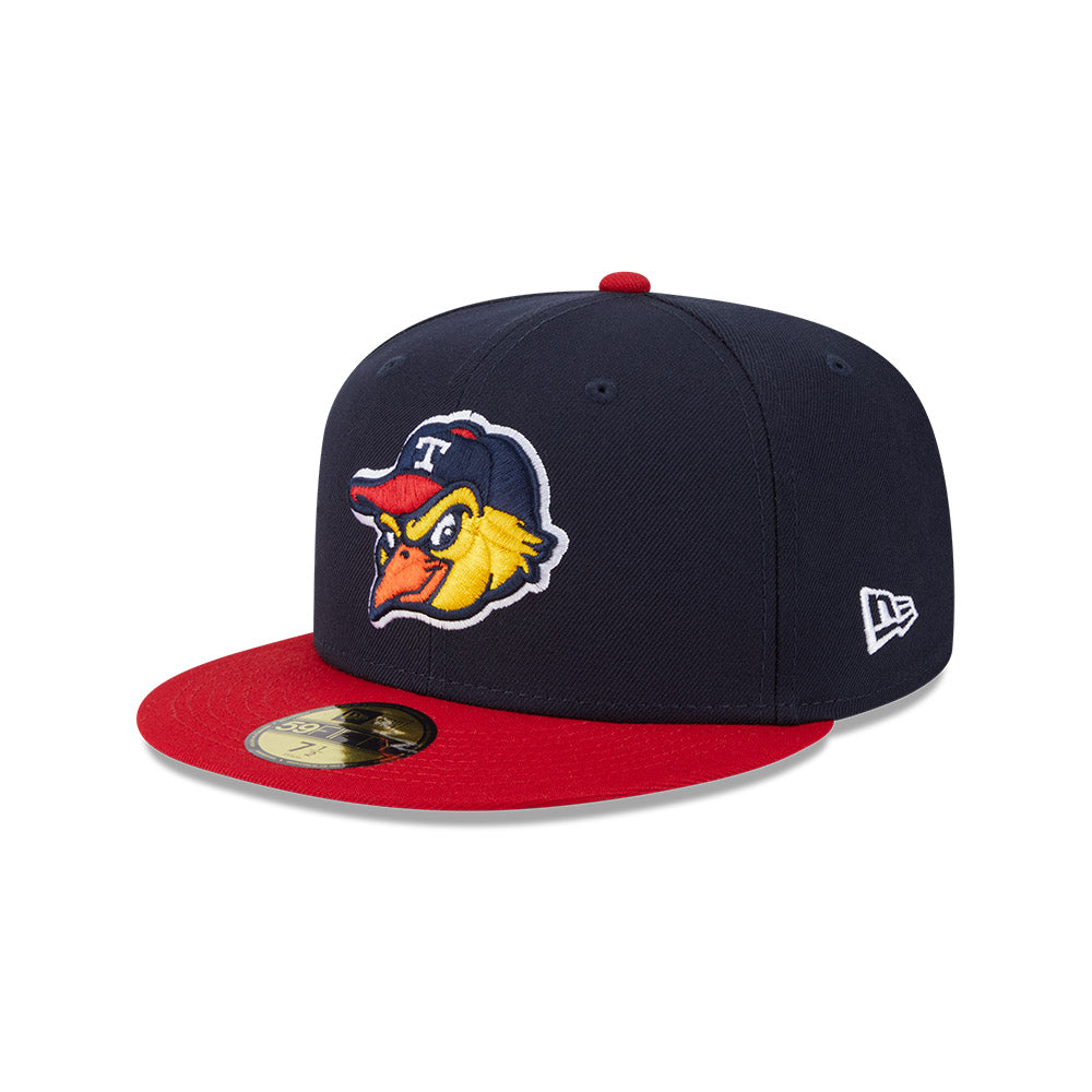Casquette Toledo Mud Hens MiLB New Era 59Fifty Authentic Collection, bleu marine/rouge, taille unique pour homme.