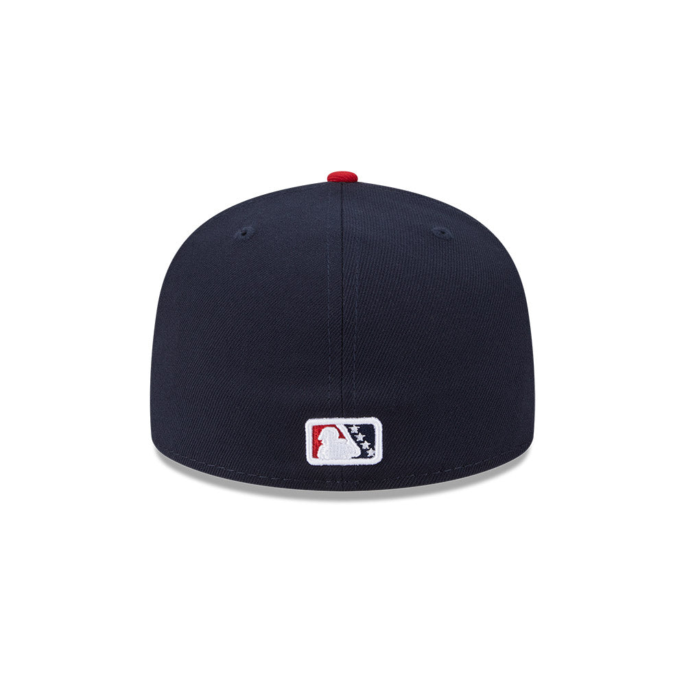 Casquette Toledo Mud Hens MiLB New Era 59Fifty Authentic Collection, bleu marine/rouge, taille unique pour homme.