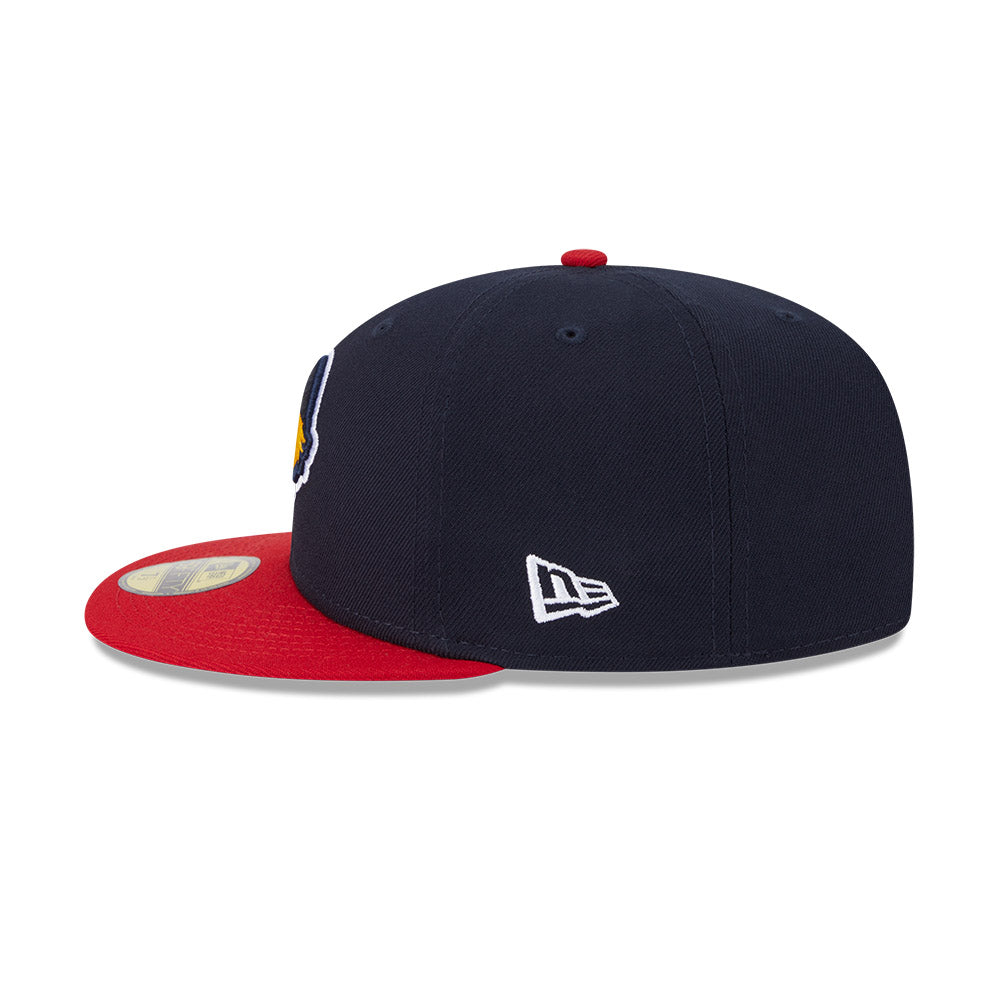 Casquette Toledo Mud Hens MiLB New Era 59Fifty Authentic Collection, bleu marine/rouge, taille unique pour homme.