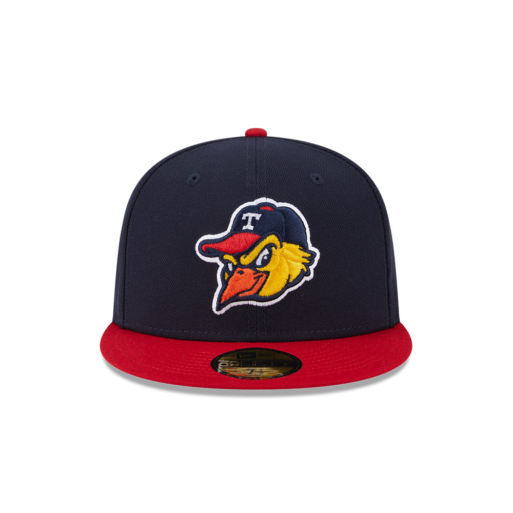 Casquette Toledo Mud Hens MiLB New Era 59Fifty Authentic Collection, bleu marine/rouge, taille unique pour homme.