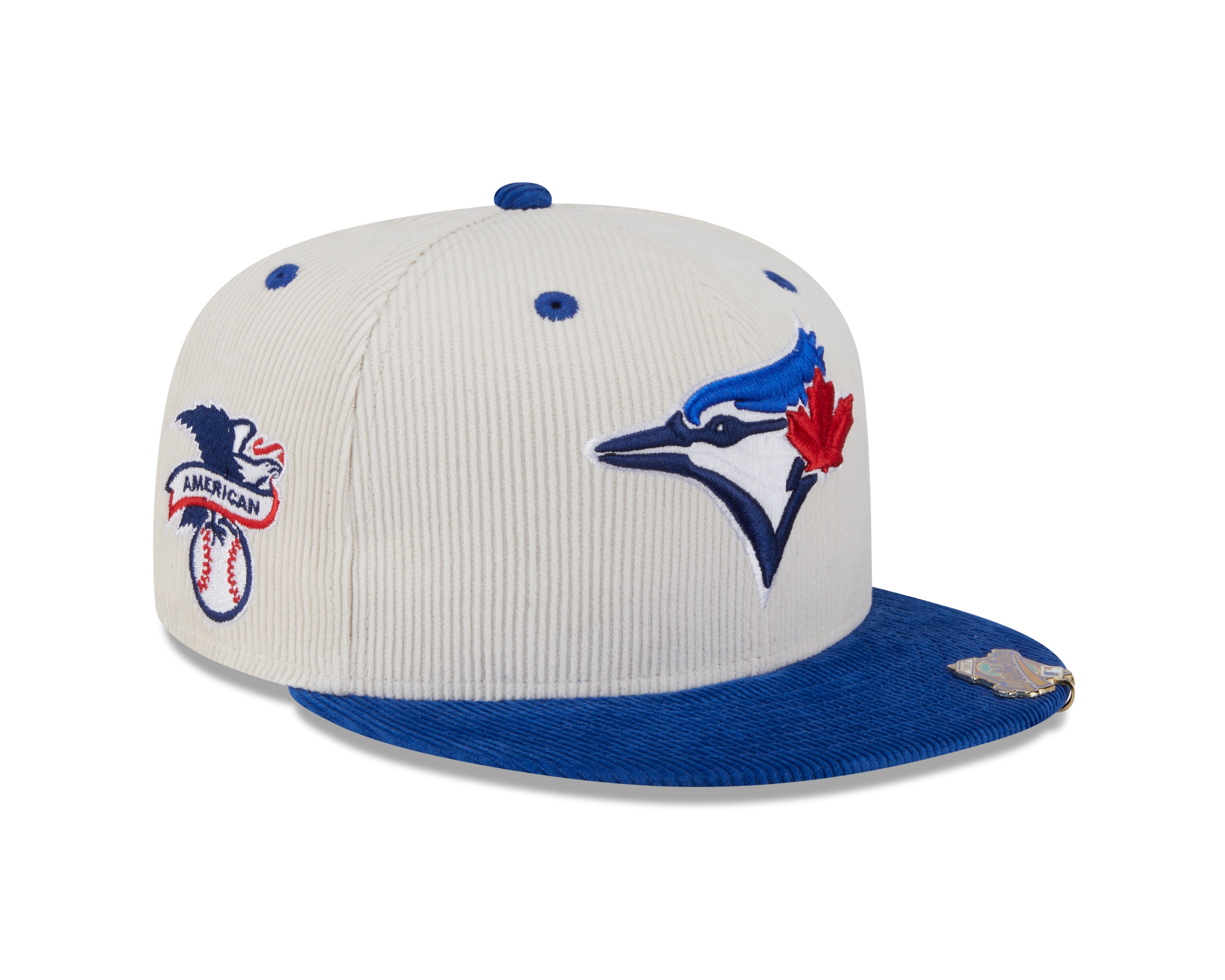 Toronto Blue Jays MLB New Era Men's Cream 59Fifty Two Tone Cord Fitted Hat