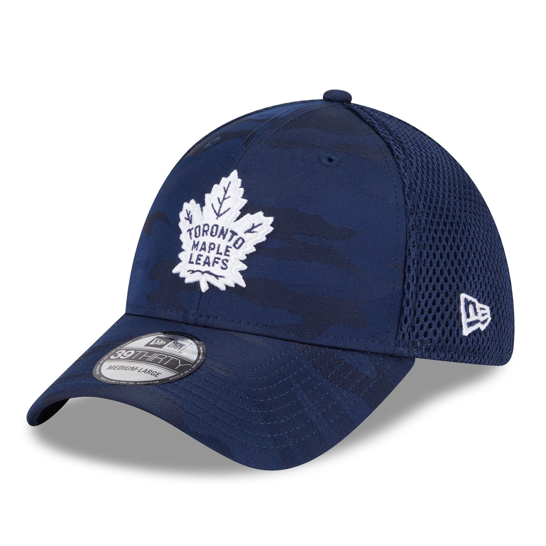 Toronto Maple Leafs NHL New Era Men's Navy 39Thirty Camo Neo Stretch Fit Hat