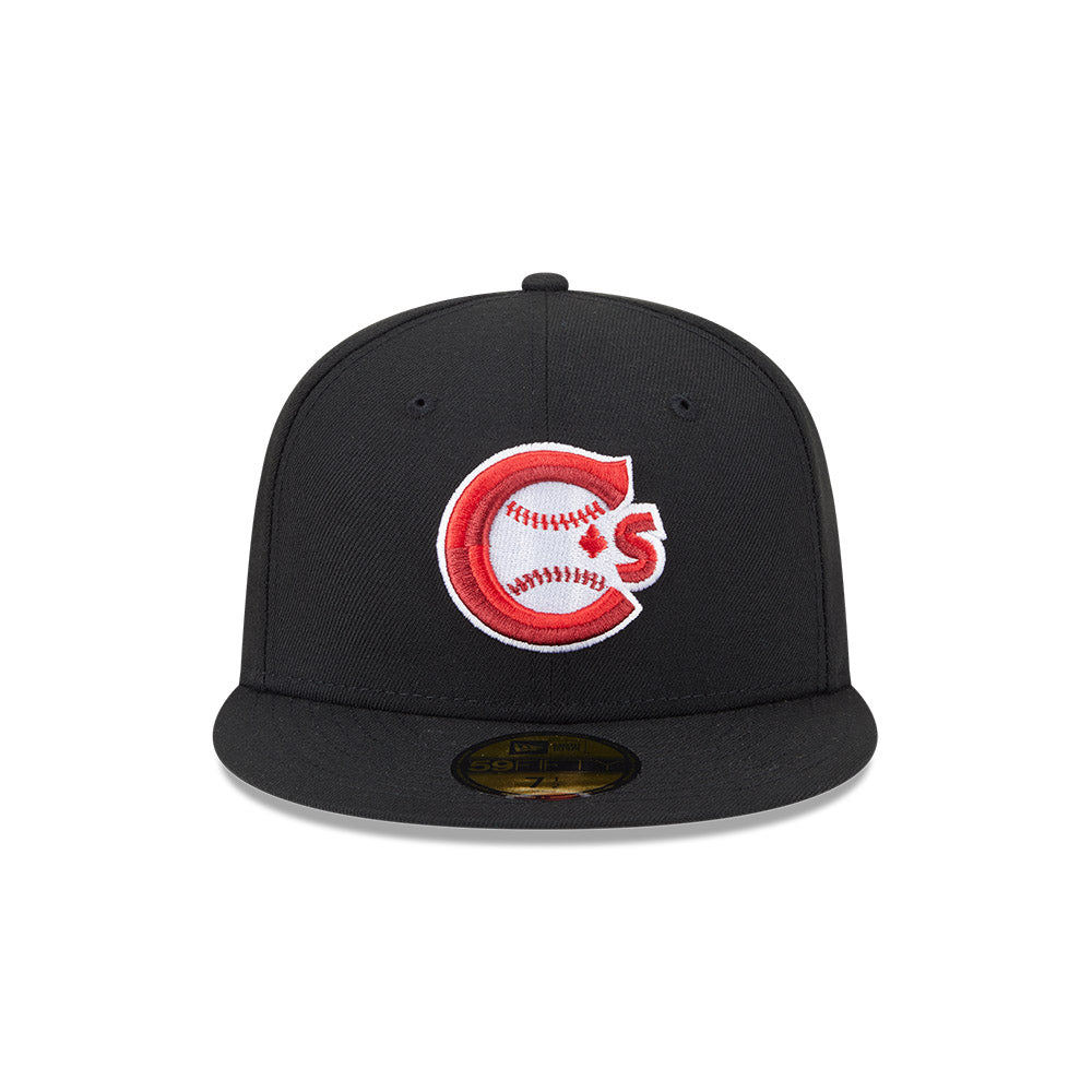 Vancouver Canadians MiLB New Era Men's Black 59Fifty Authentic Collection Fitted Hat