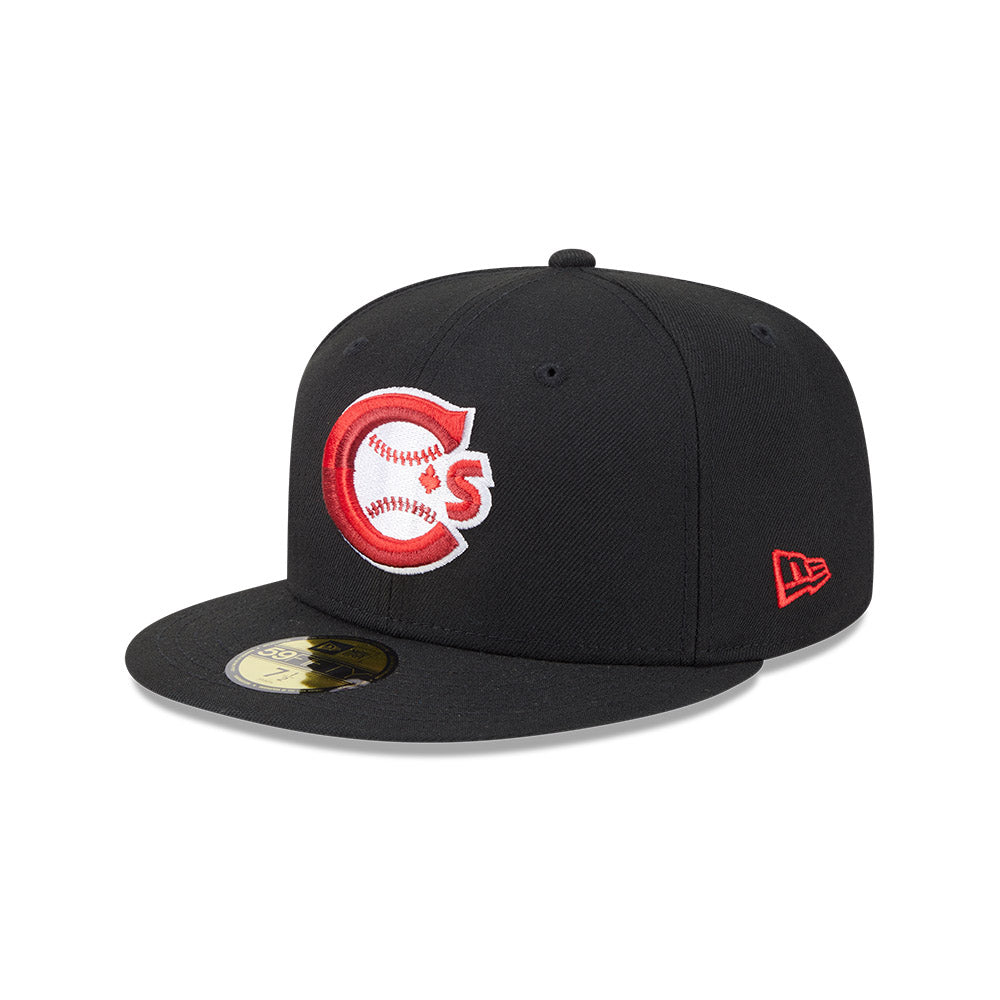 Vancouver Canadians MiLB New Era Men's Black 59Fifty Authentic Collection Fitted Hat