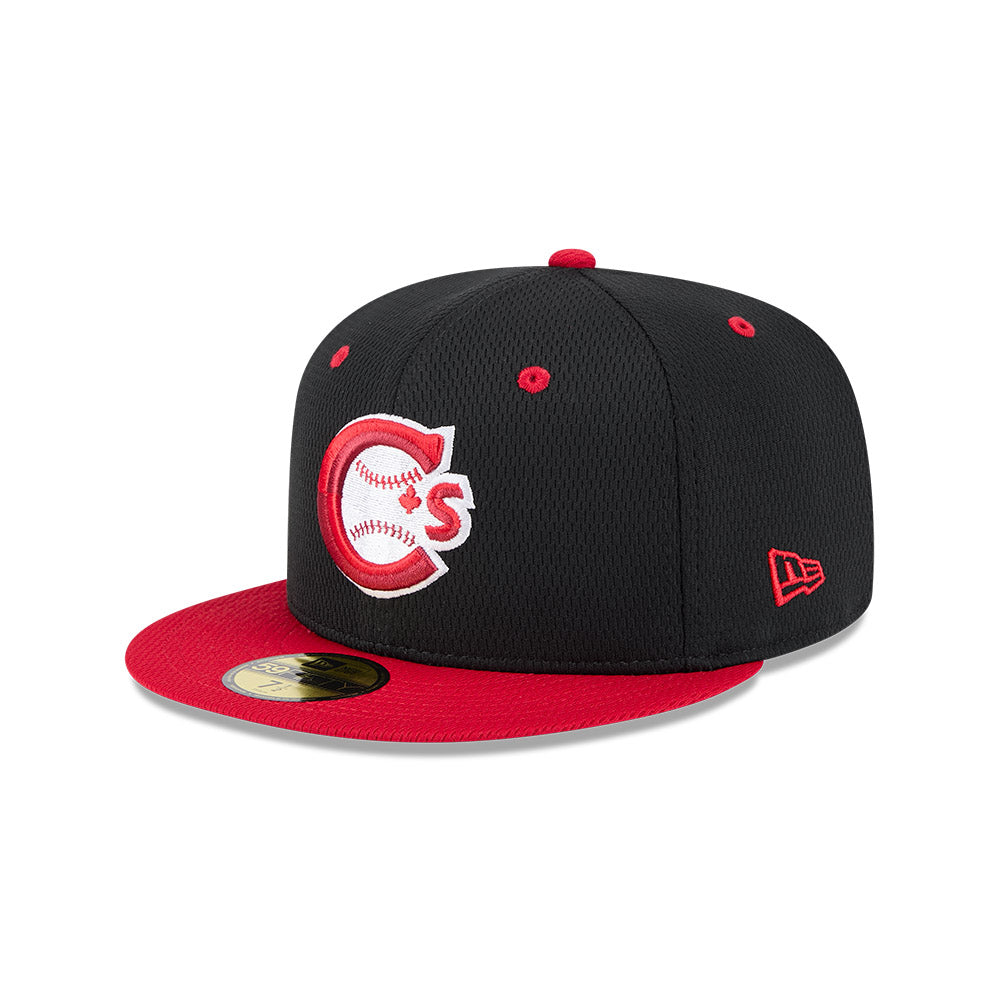 Vancouver Canadians MiLB New Era Men's Black/Red 59Fifty Batting Practice Fitted Hat