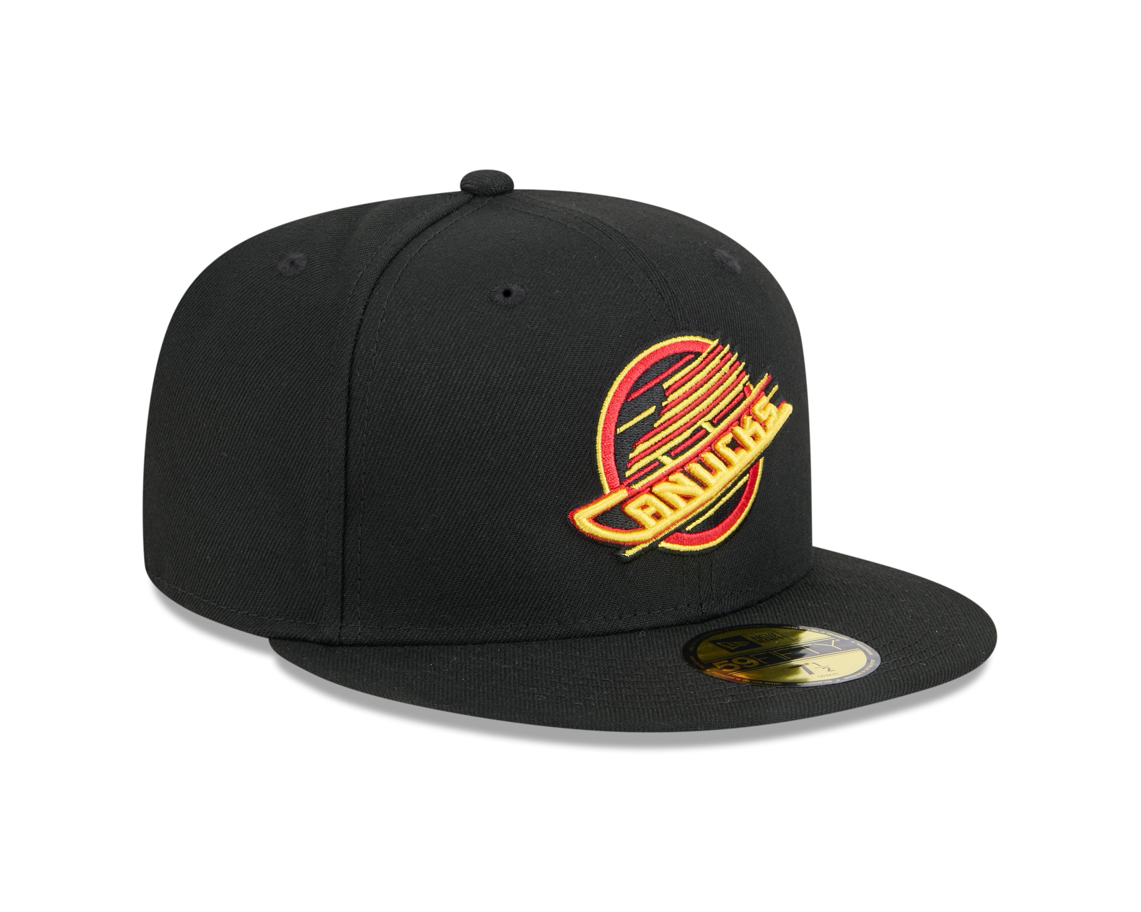 Casquette ajustée 59Fifty Core noire pour homme des Vancouver Canucks de la LNH de New Era