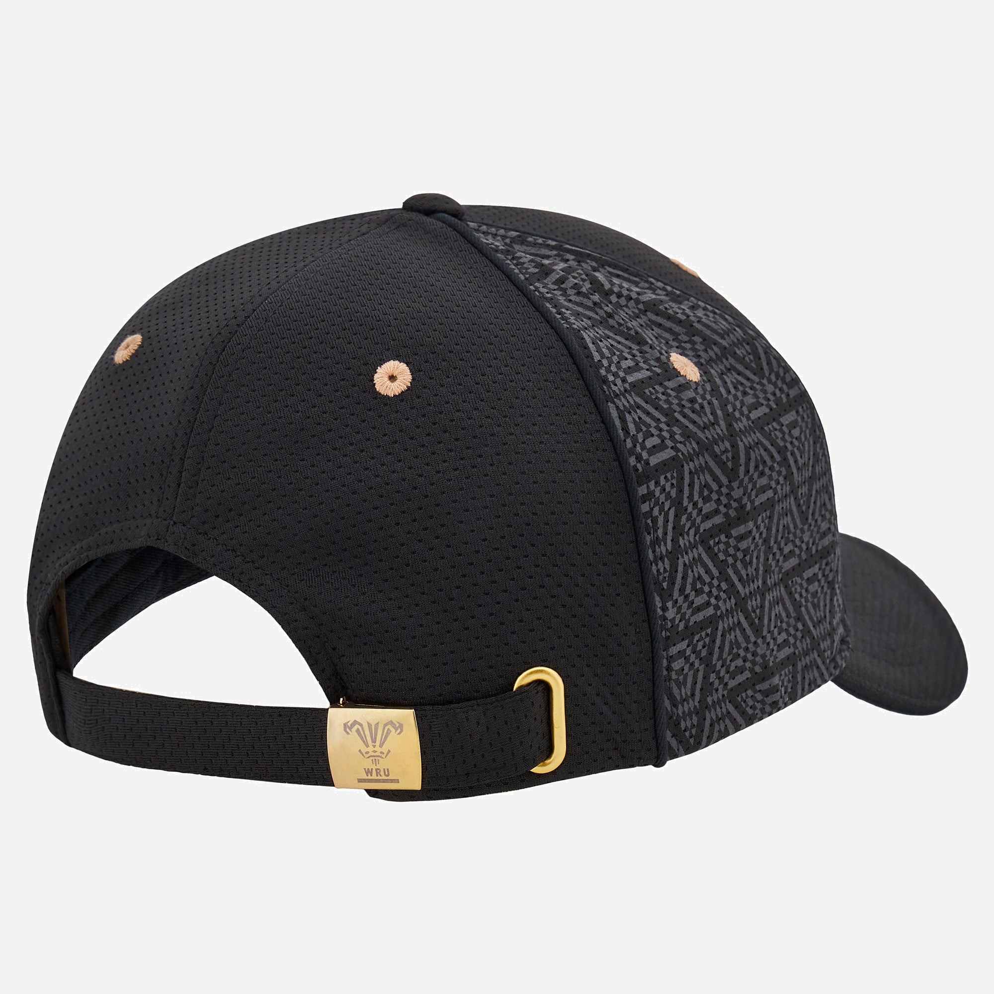 Welsh Rugby WRU World Rugby Macron 2024/25 Men's Black Adjustable Hat