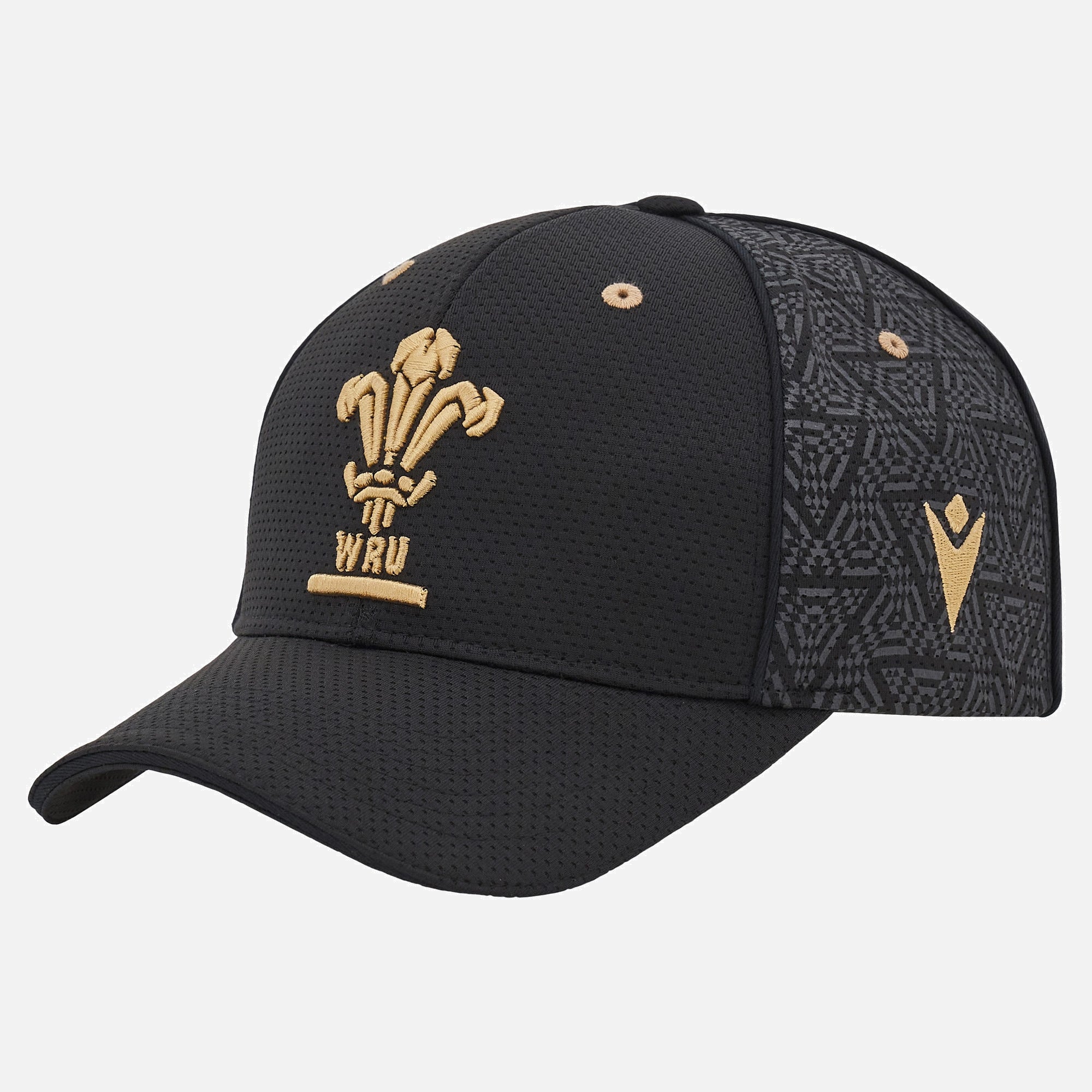 Welsh Rugby WRU World Rugby Macron 2024/25 Men's Black Adjustable Hat