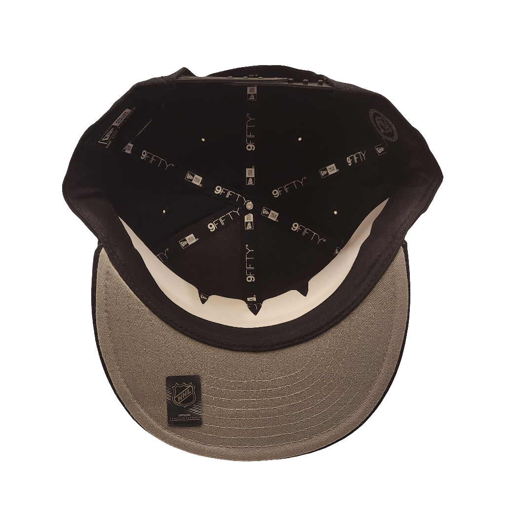 Montreal Canadiens NHL New Era Men's Black on Black 9Fifty Split Panel Cotton Canvas Snapback