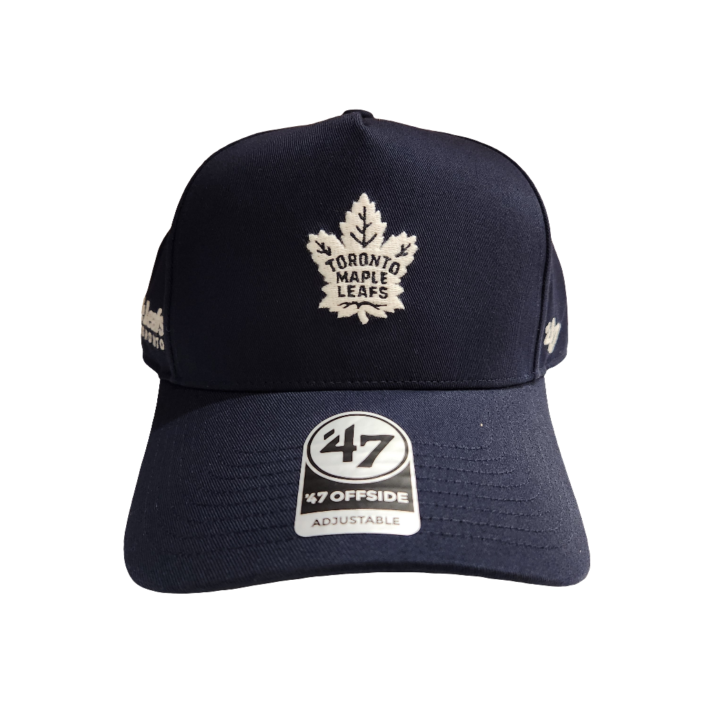Toronto Maple Leafs NHL 47 Brand Men's Black Foundational Offside Hitch Adjustable Hat