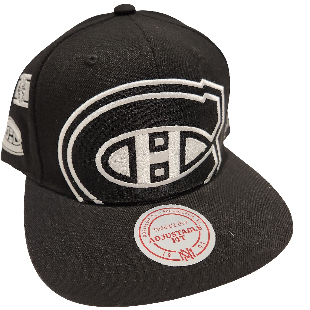 Casquette Snapback NHL Mitchell &amp; Ness des Canadiens de Montréal, noir/blanc, pour hommes