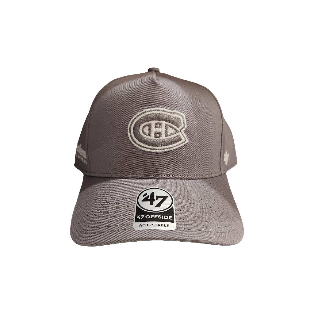 Montreal Canadiens NHL 47 Brand Men's Wolf Grey Foundational Offside Hitch Adjustable Hat