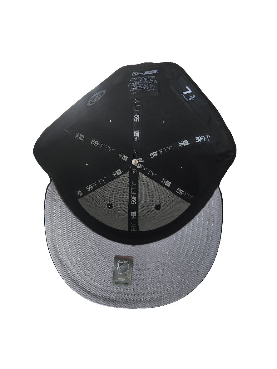 Casquette ajustée 59Fifty New Era pour homme des Oilers d'Edmonton, noir sur noir, de la NHL.