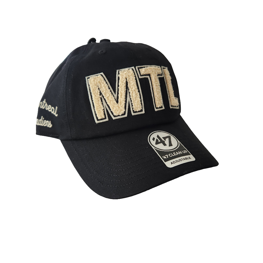 Montreal Canadiens NHL 47 Brand Black Zoey Adjustable Clean Up Hat