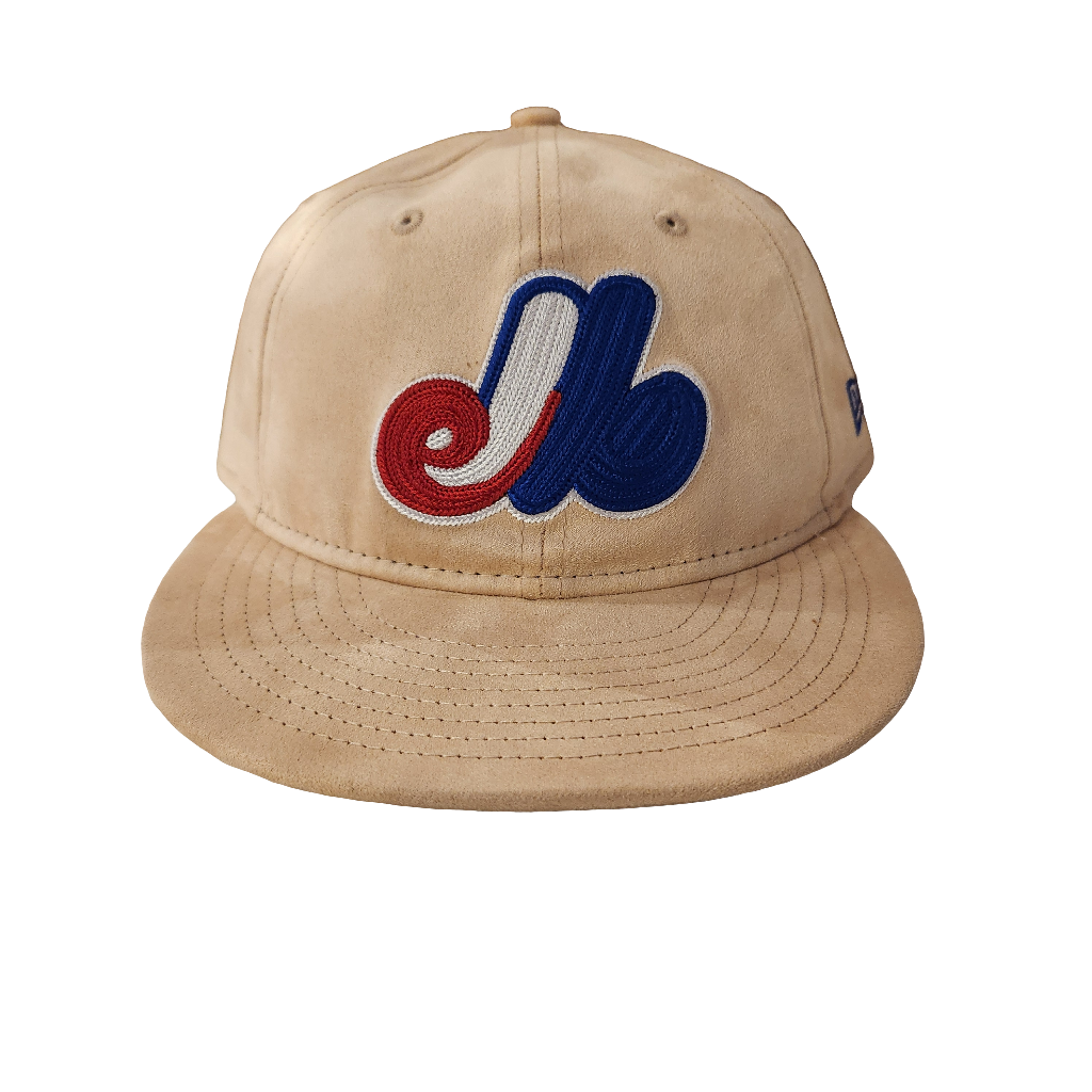 Montreal Expos MLB New Era Men's Beige Suede 9Fifty Retro Crown Cooperstown Snapback