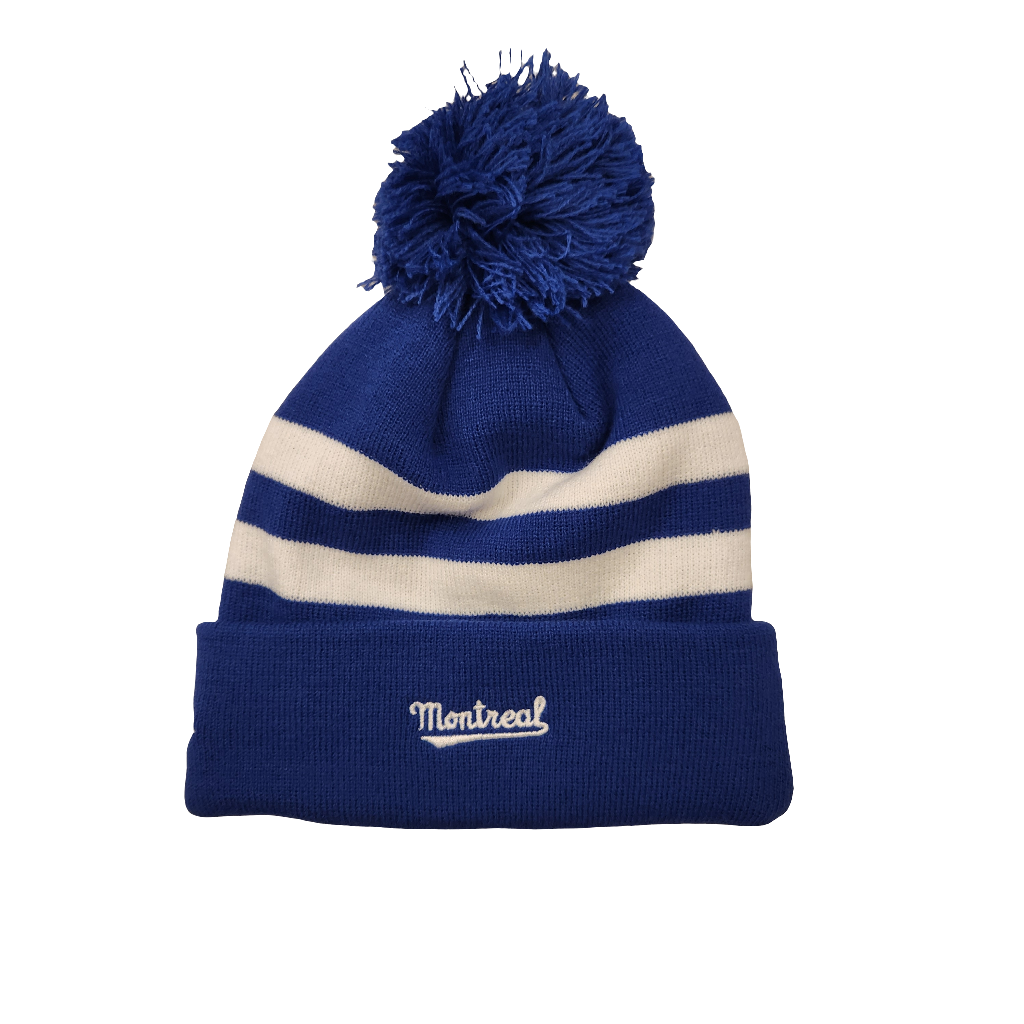 Montreal Royals MiLB New Era Men's Royal Blue/White Cuff Pom Knit Hat