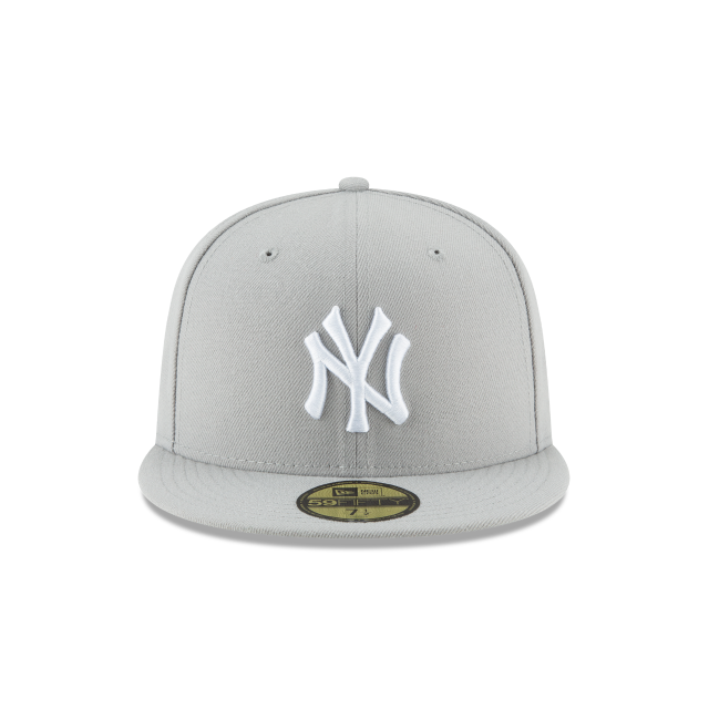 New York Yankees MLB New Era Men's Grey 59Fifty Basic Fitted Hat
