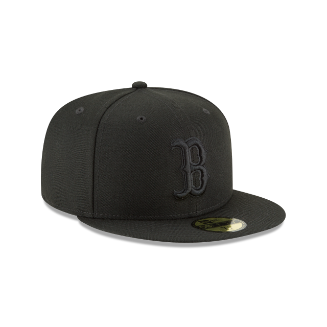 Boston Red Sox MLB New Era Men's Black on Black 59Fifty Basic Fitted Hat