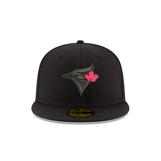 Toronto Blue Jays MLB New Era Men's Black 59Fifty Red Leaf Fitted Hat