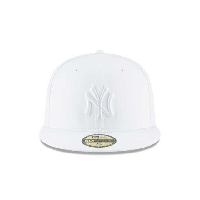 New York Yankees MLB New Era Men's White on White 59Fifty Basic Fitted Hat