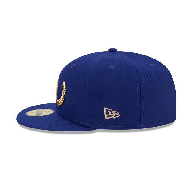 Los Angeles Dodgers MLB New Era Men's Royal 59Fifty Gold Leaf Fitted Hat