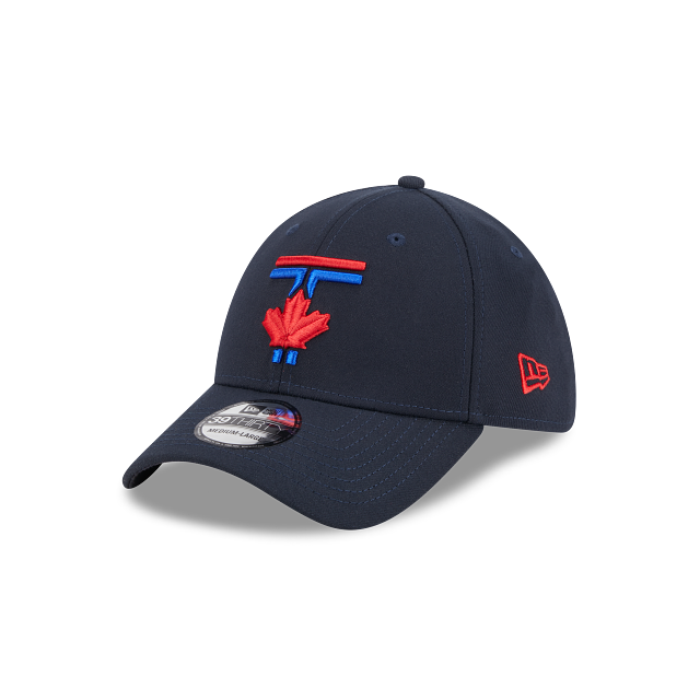 Toronto Blue Jays MLB New Era Men's Navy 39Thirty 2024 City Connect Stretch Fit Hat