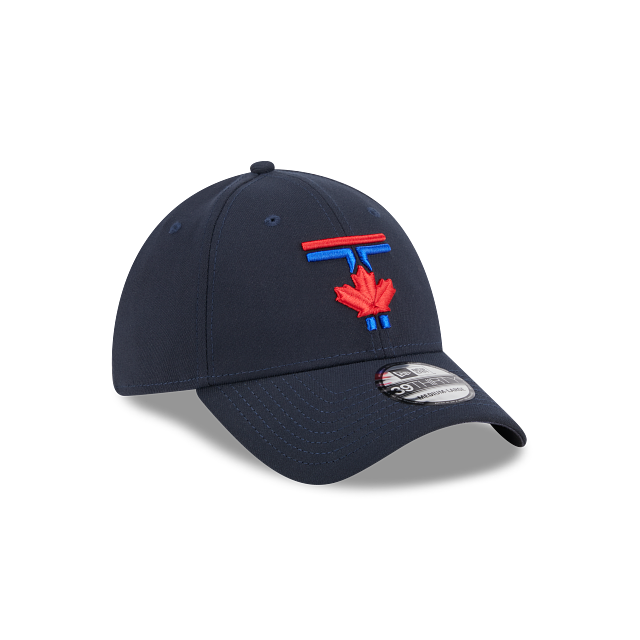 Toronto Blue Jays MLB New Era Men's Navy 39Thirty 2024 City Connect Stretch Fit Hat