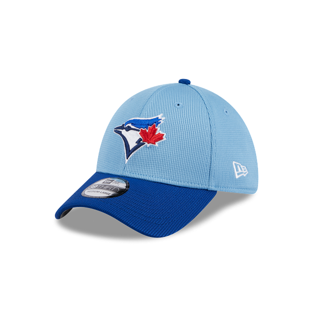 Toronto Blue Jays MLB New Era Men's Light Blue/Royal 39Thirty 2024 Batting Practice Stretch Fit Hat
