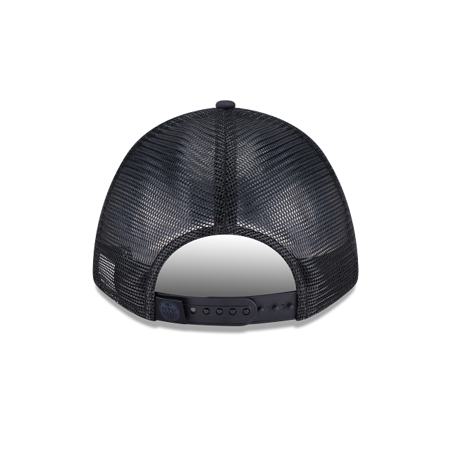 Edmonton Oilers NHL New Era Men's Black 9FORTY M-Crown A-Frame Minimalist Trucker Hat