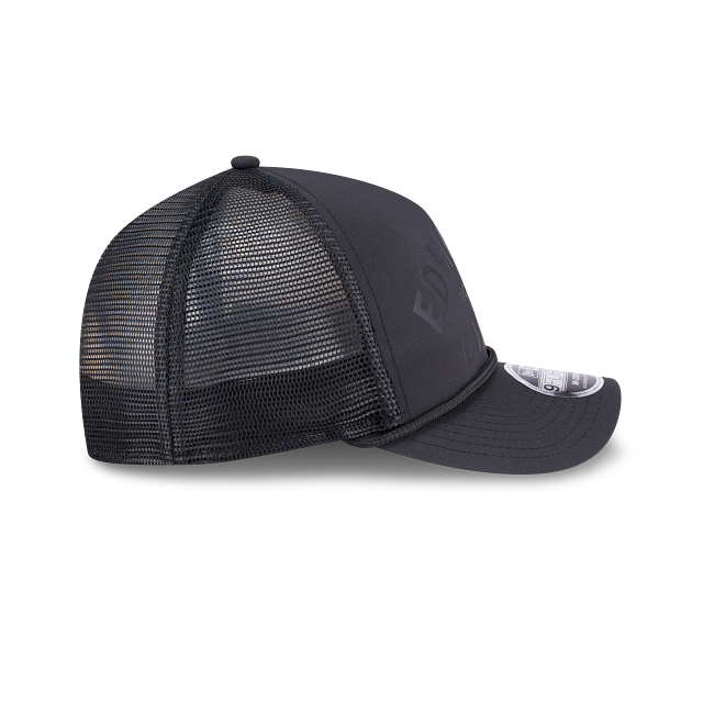 Edmonton Oilers NHL New Era Men's Black 9FORTY M-Crown A-Frame Minimalist Trucker Hat