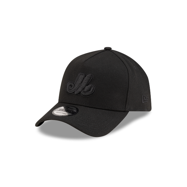 Montreal Expos MLB New Era Men's Black on Black 9Forty A-Frame Snapback