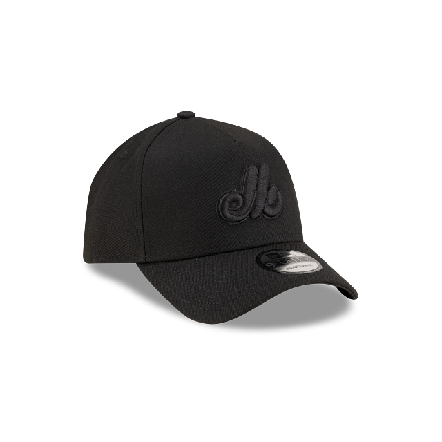Montreal Expos MLB New Era Men's Black on Black 9Forty A-Frame Snapback