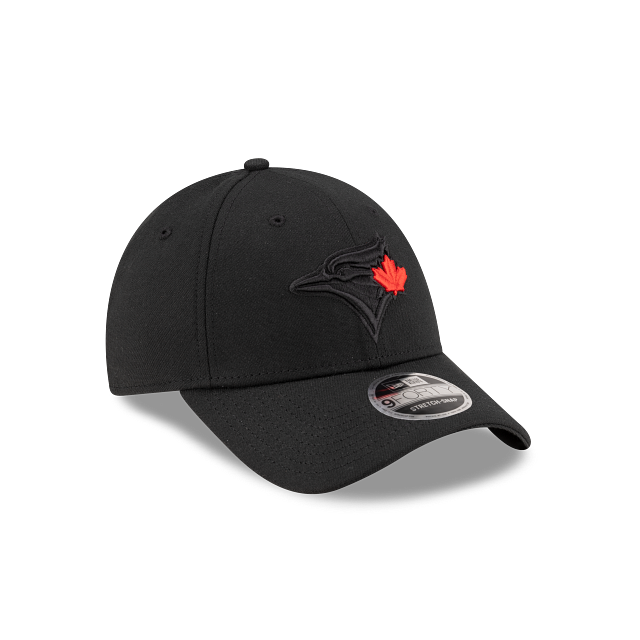 Toronto Blue Jays MLB New Era Men's Black Red Leaf 9Forty Stretch Snap Snapback