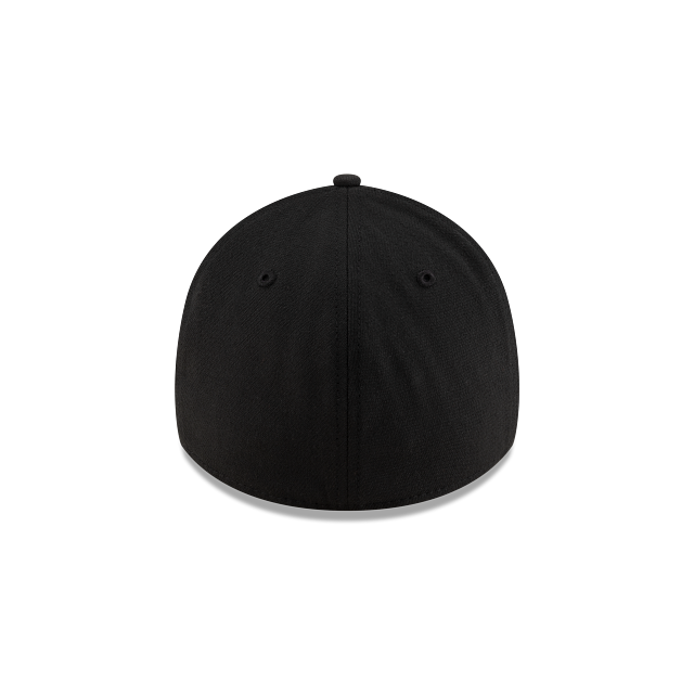 Toronto Blue Jays MLB New Era Men's Black Red Leaf 39Thirty Team Classic Stretch Fit Hat