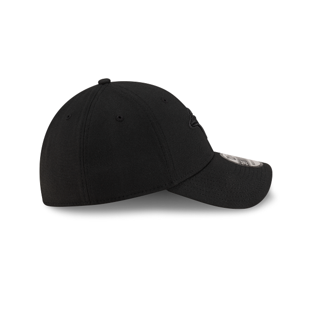 Toronto Blue Jays MLB New Era Men's Black Red Leaf 39Thirty Team Classic Stretch Fit Hat