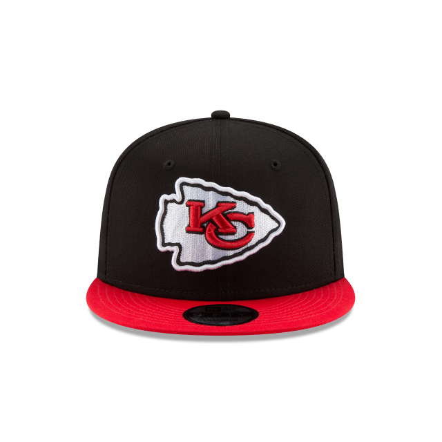 Casquette à visière snapback 9Fifty Basic noire/rouge pour homme des Chiefs de Kansas City NFL New Era