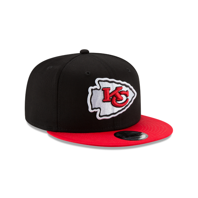 Casquette à visière snapback 9Fifty Basic noire/rouge pour homme des Chiefs de Kansas City NFL New Era