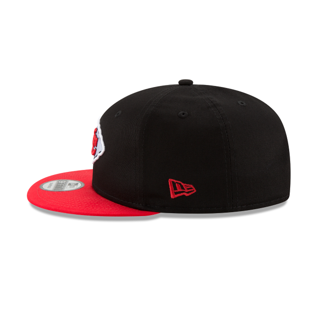 Casquette à visière snapback 9Fifty Basic noire/rouge pour homme des Chiefs de Kansas City NFL New Era