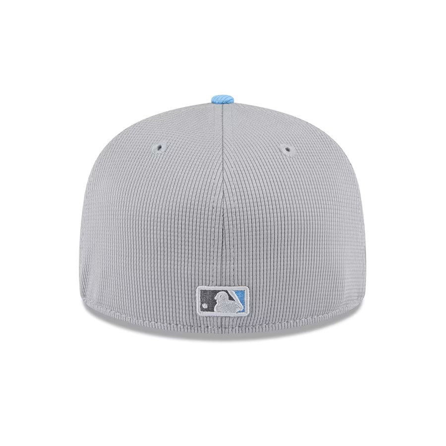 Toronto Blue Jays MLB New Era Men's Grey/Light Blue 59Fifty 2025 Batting Practice Fitted Hat