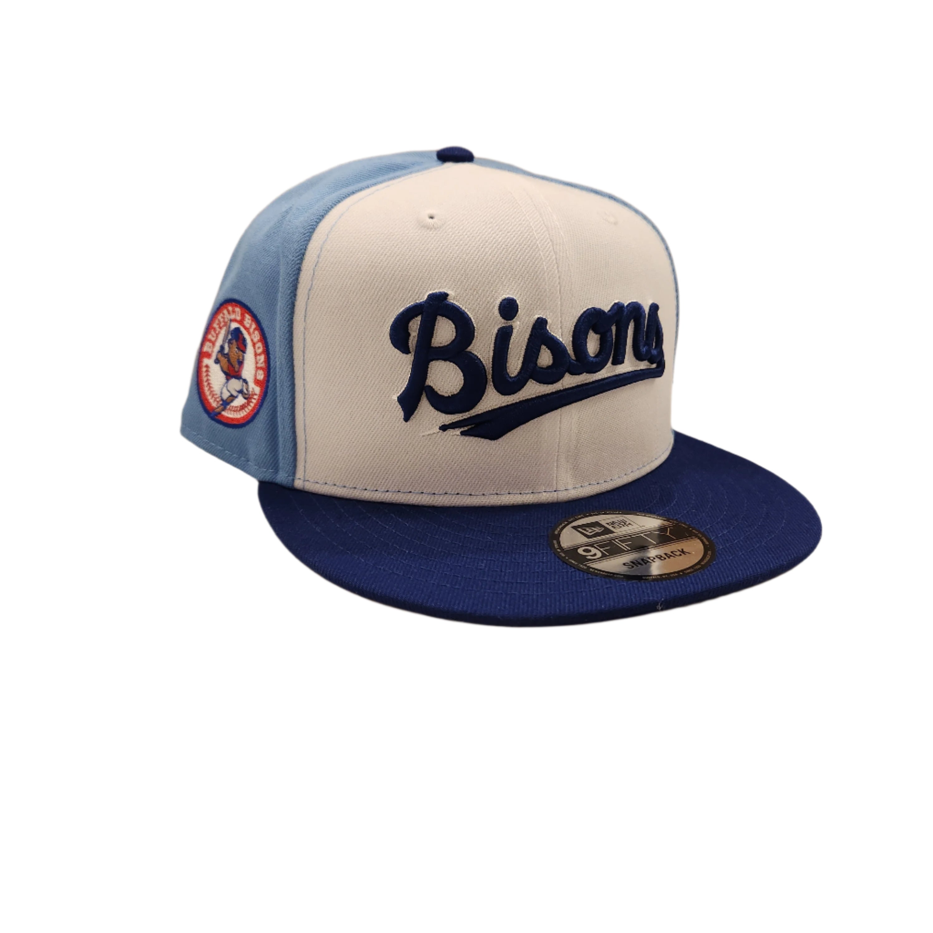 Buffalo Bisons MiLB New Era Men's White/Light Blue 9Fifty Wordmark Snapback