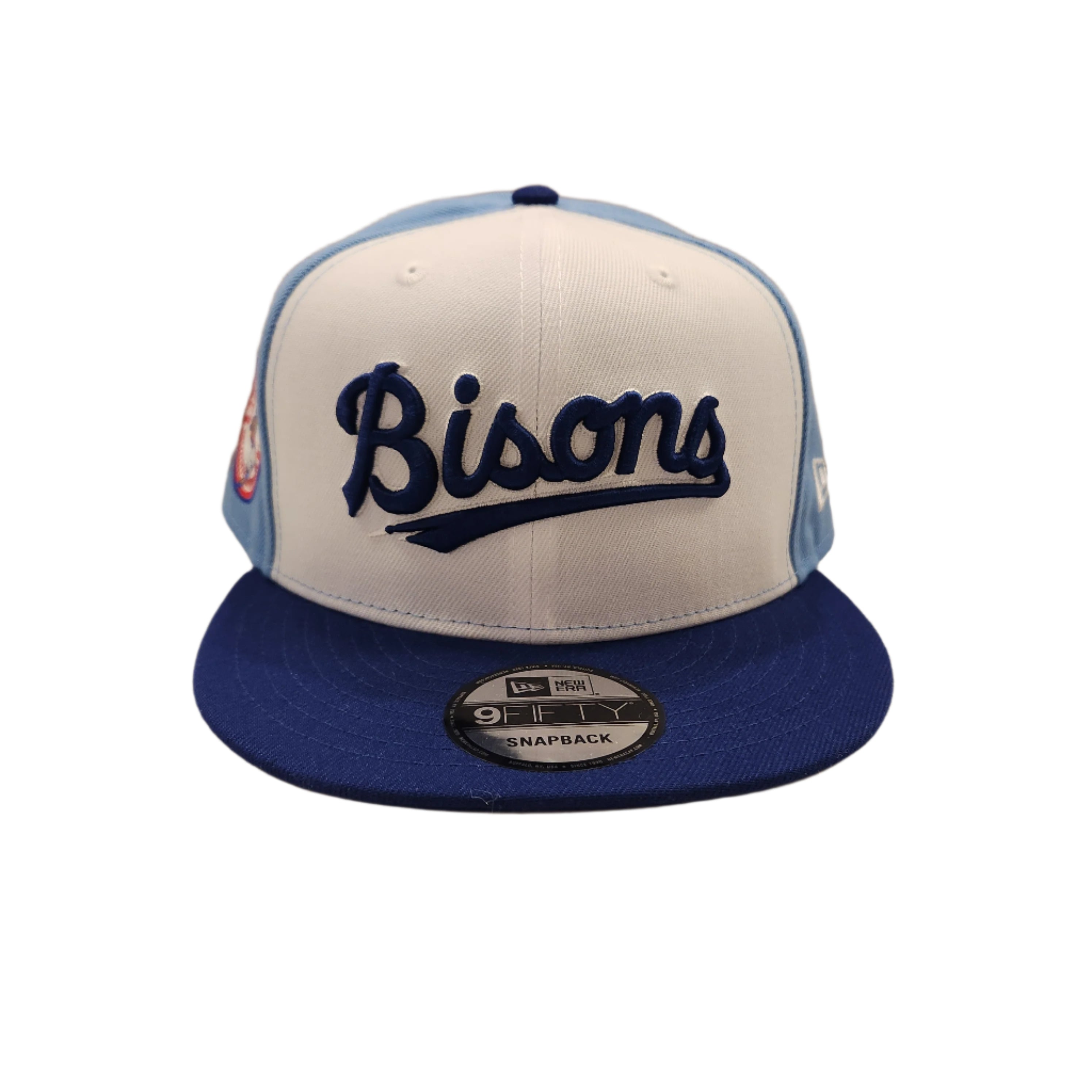 Buffalo Bisons MiLB New Era Men's White/Light Blue 9Fifty Wordmark Snapback