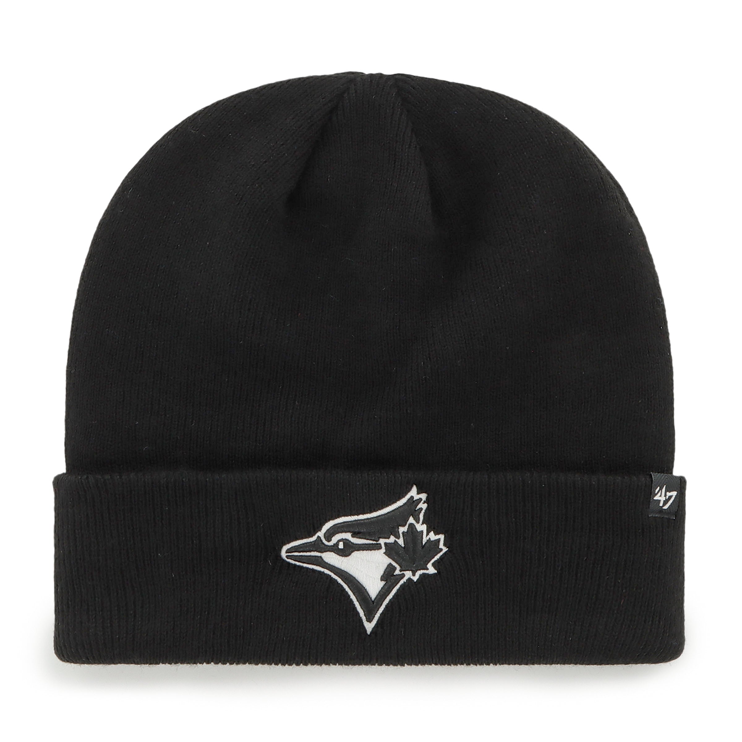 Toronto Blue Jays MLB 47 Brand Men's Black Attitude Raised Cuff Knit Hat