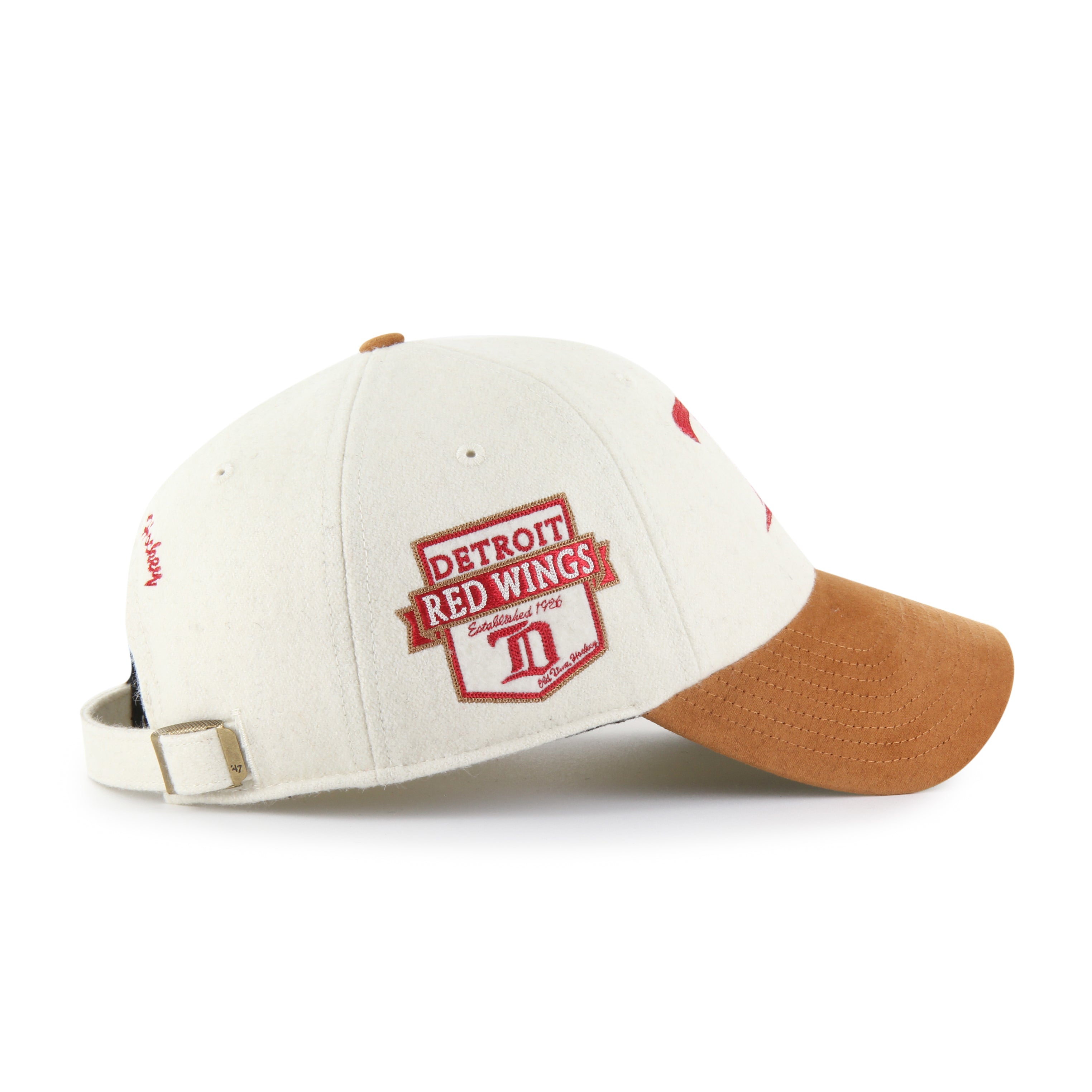Detroit Red Wings NHL 47 Brand Men's Beige Rafter Clean Up Adjustable Hat
