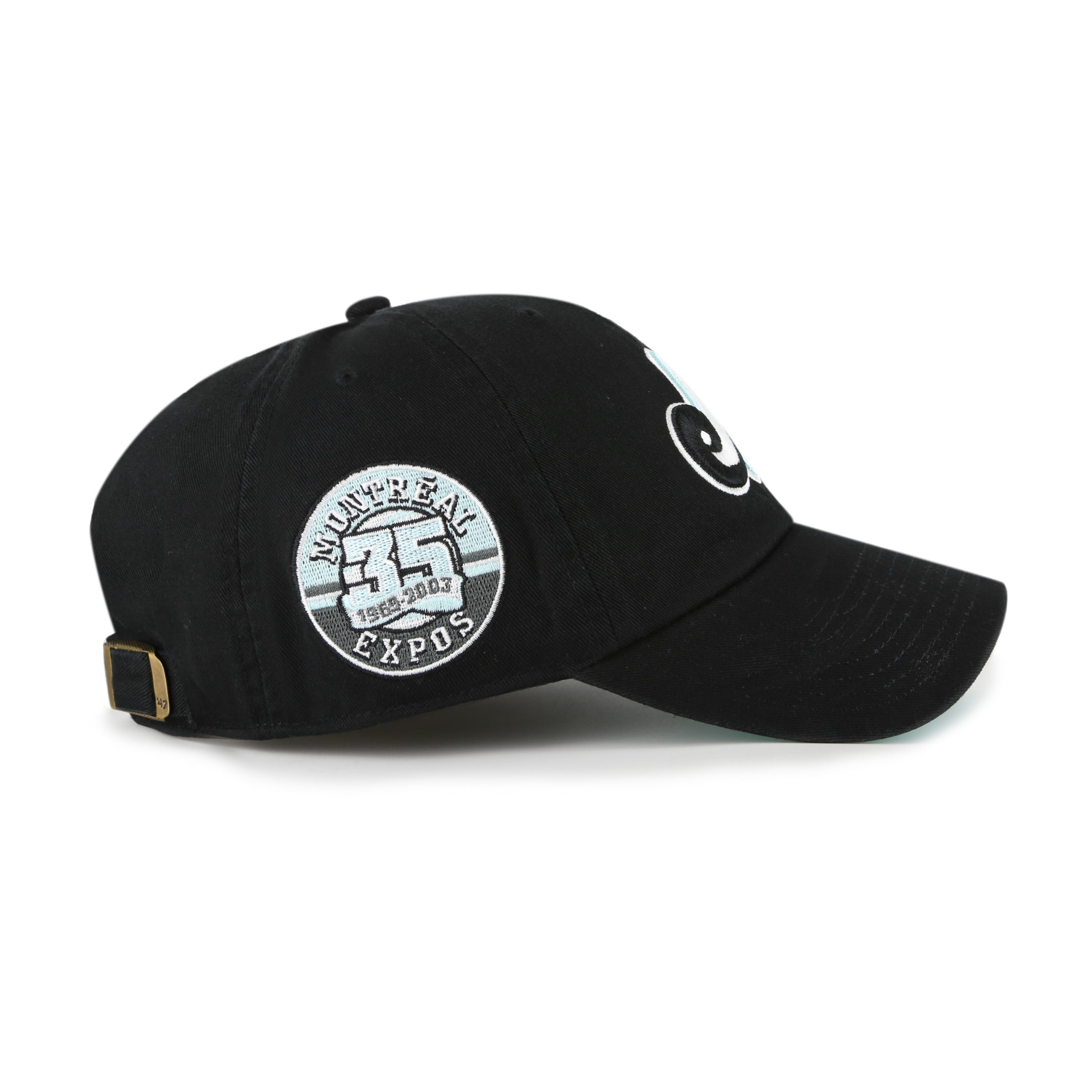 Montreal Expos MLB 47 Brand Men's Black Mint Double Under Clean Up Adjustable Hat