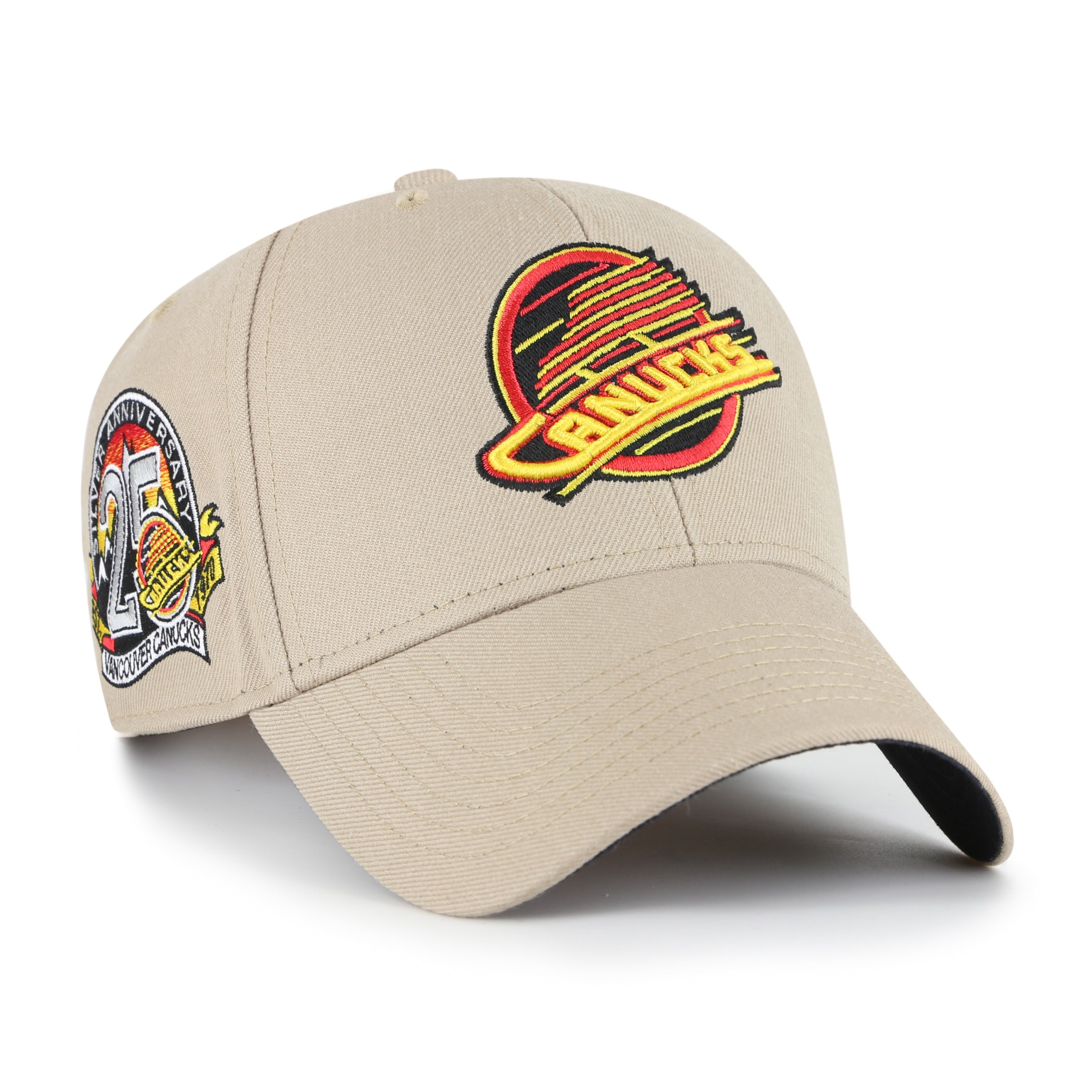 Vancouver Canucks NHL 47 Brand Men's Khaki MVP Sure Shot Snapback