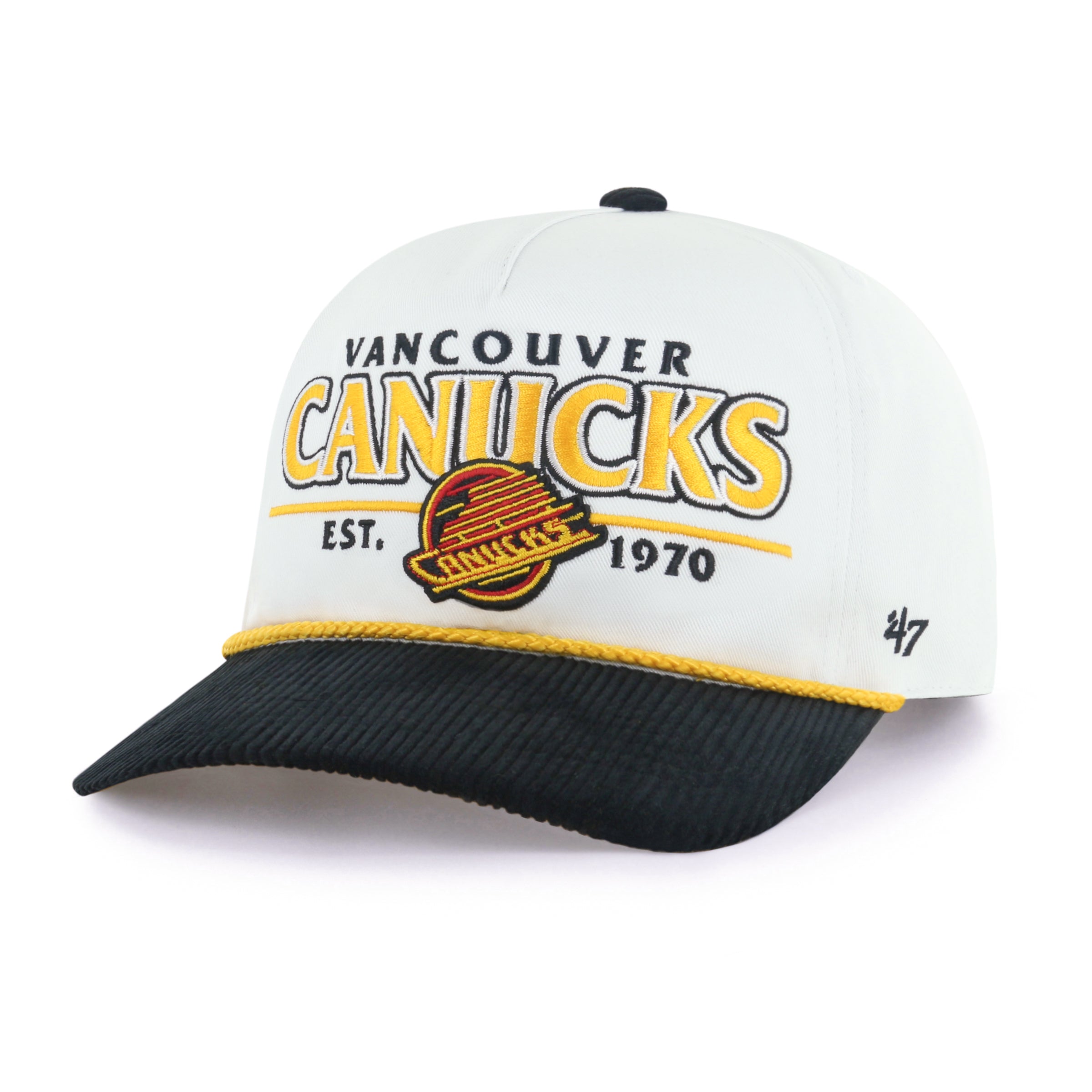 Vancouver Canucks NHL 47 Brand Men's White Rustic Rope Hitch Snapback Hat