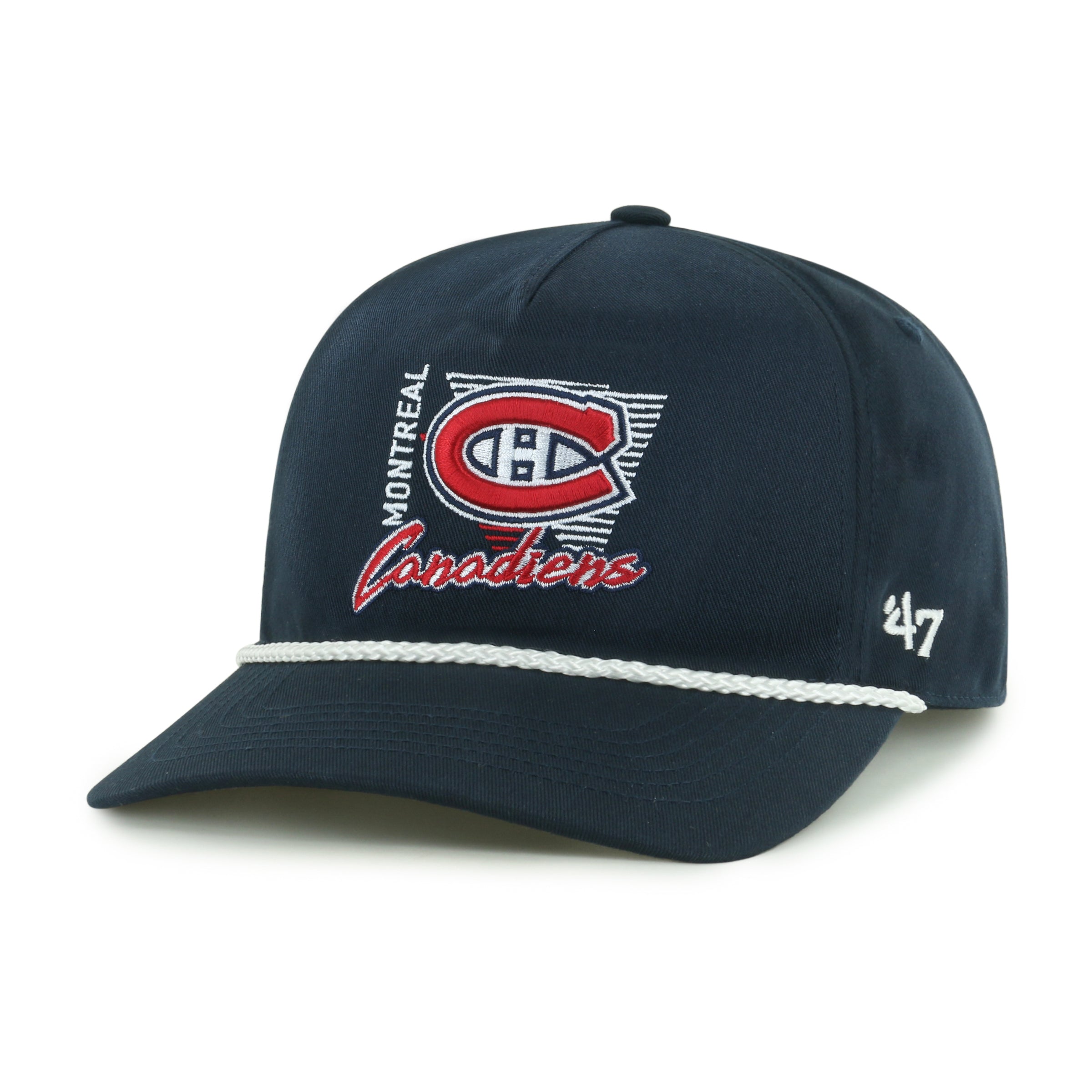 Montreal Canadiens NHL 47 Brand Men's Navy Splint Rope Hitch Snapback Hat