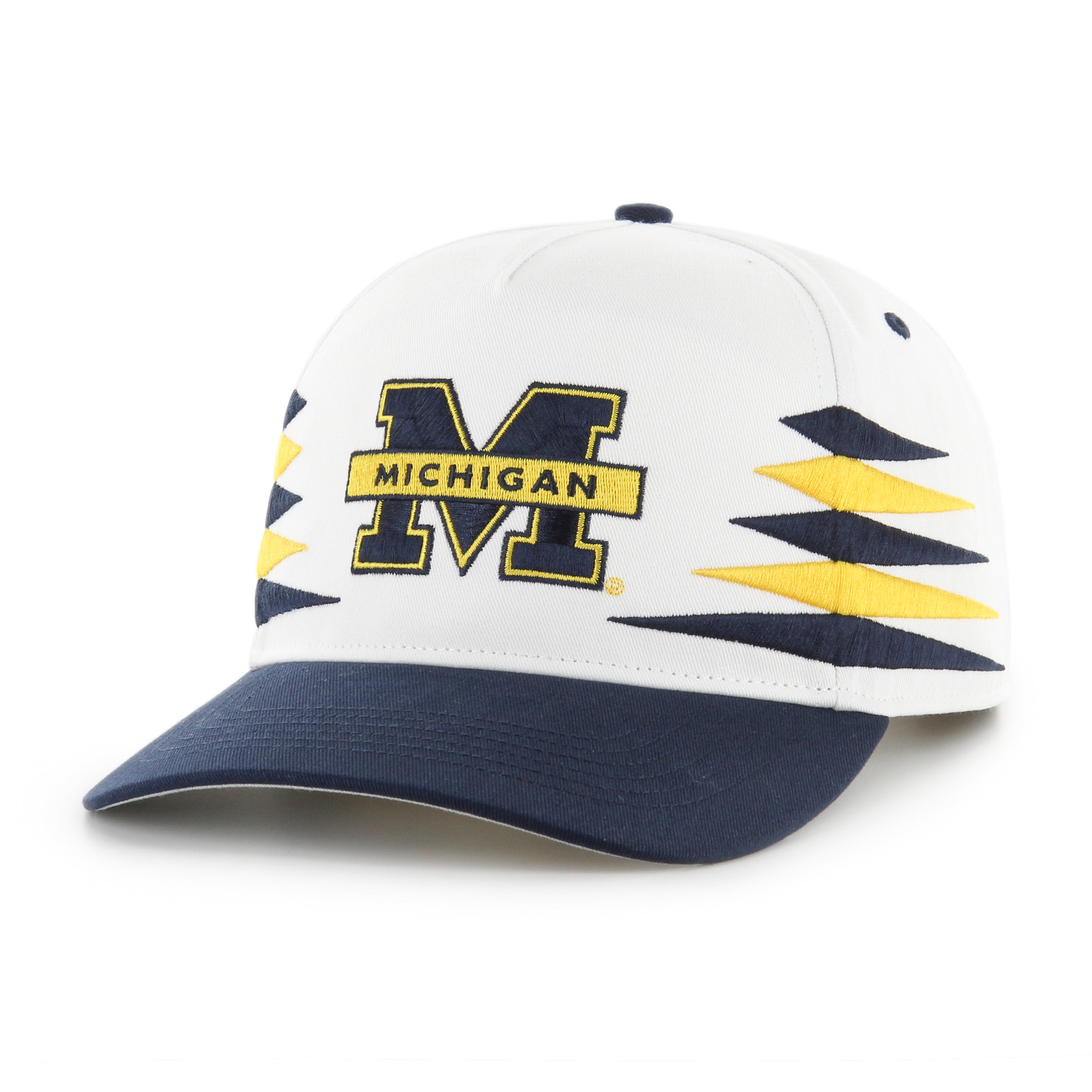 Michigan Wolverines NCAA 47 Brand Men's White Diamond Hitch Snapback Hat