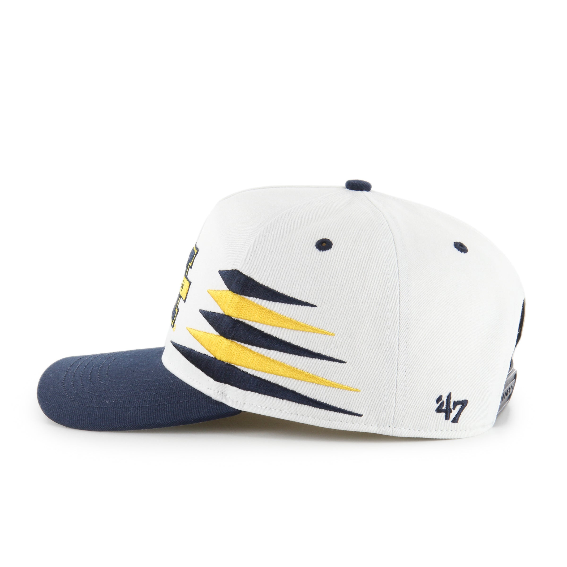 Michigan Wolverines NCAA 47 Brand Men's White Diamond Hitch Snapback Hat
